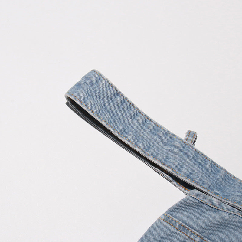 Women Street Denim Washed Cargo Wide-Leg Pants 19