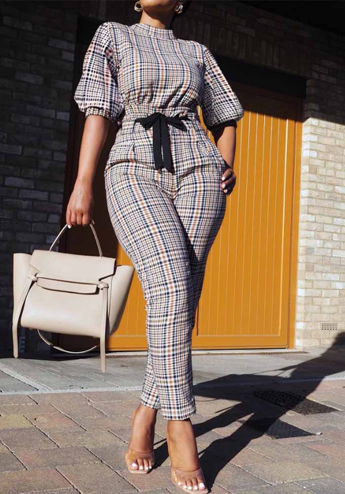 Spring And Autumn Trendy Street  Women's Clothing Three-Quarter Sleeve Fashion Casual Two Piece Pants Set