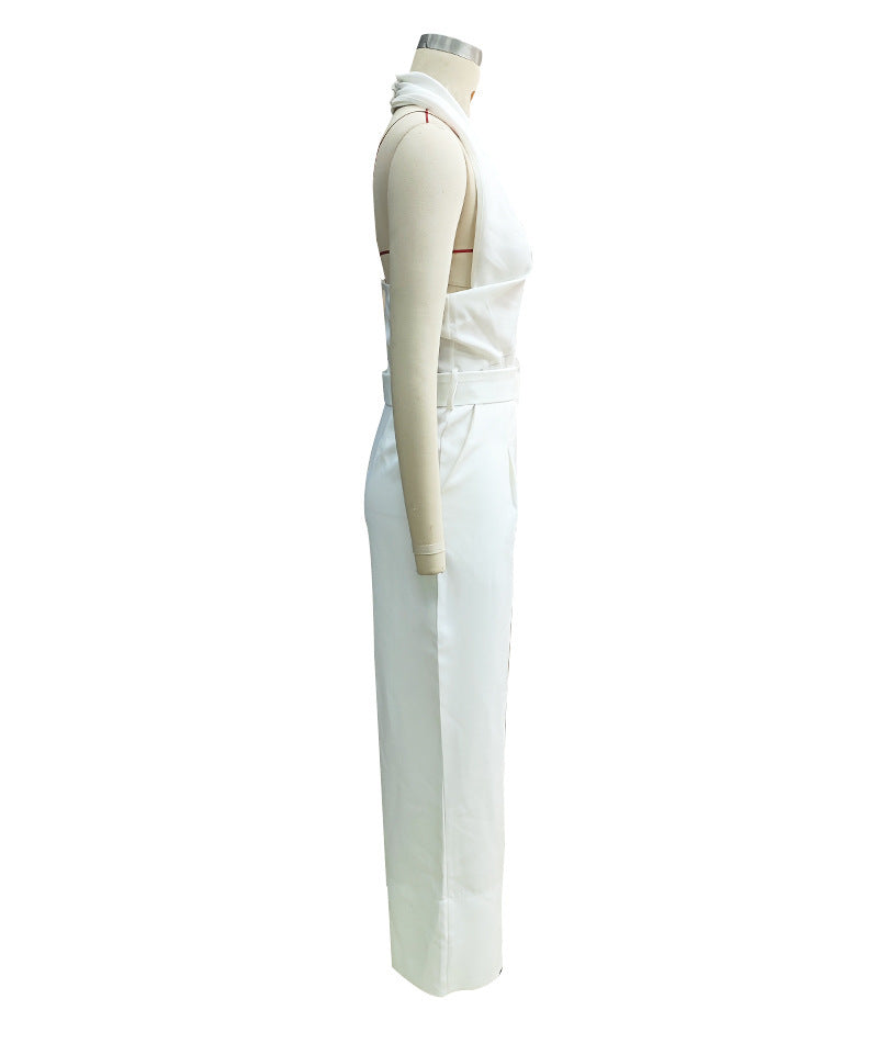 Summer Straight Halter Neck Jumpsuit Women's Clothing 5