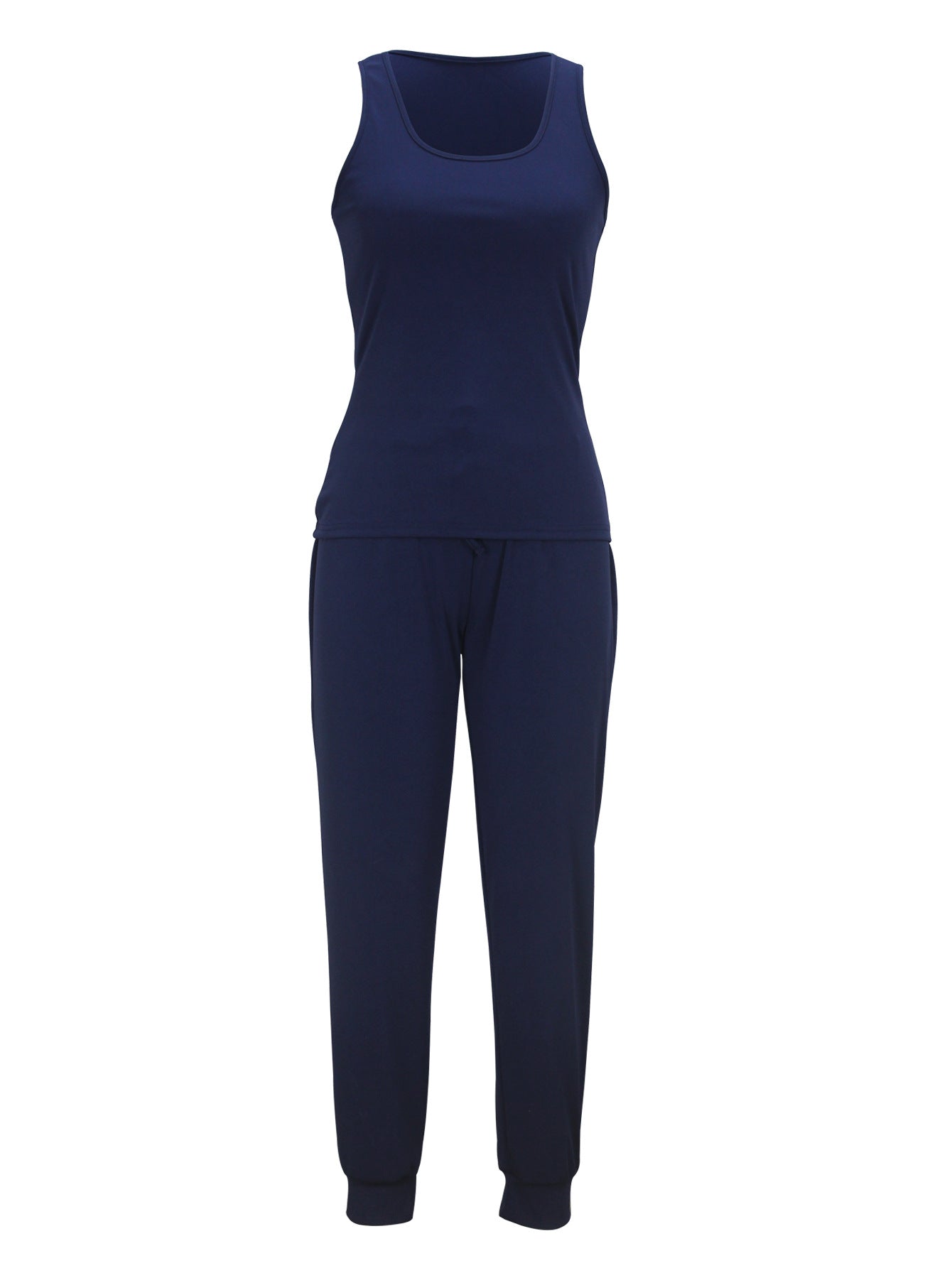 Women Casual Solid Vest and Pants Two-piece Set 11