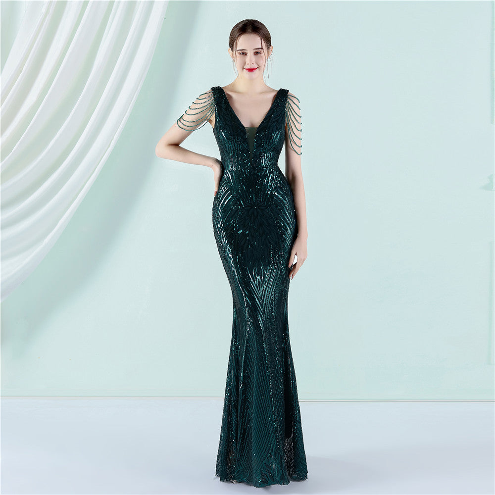 Long Sequins Plus Size Beauty Formal Party Evening Dress 5