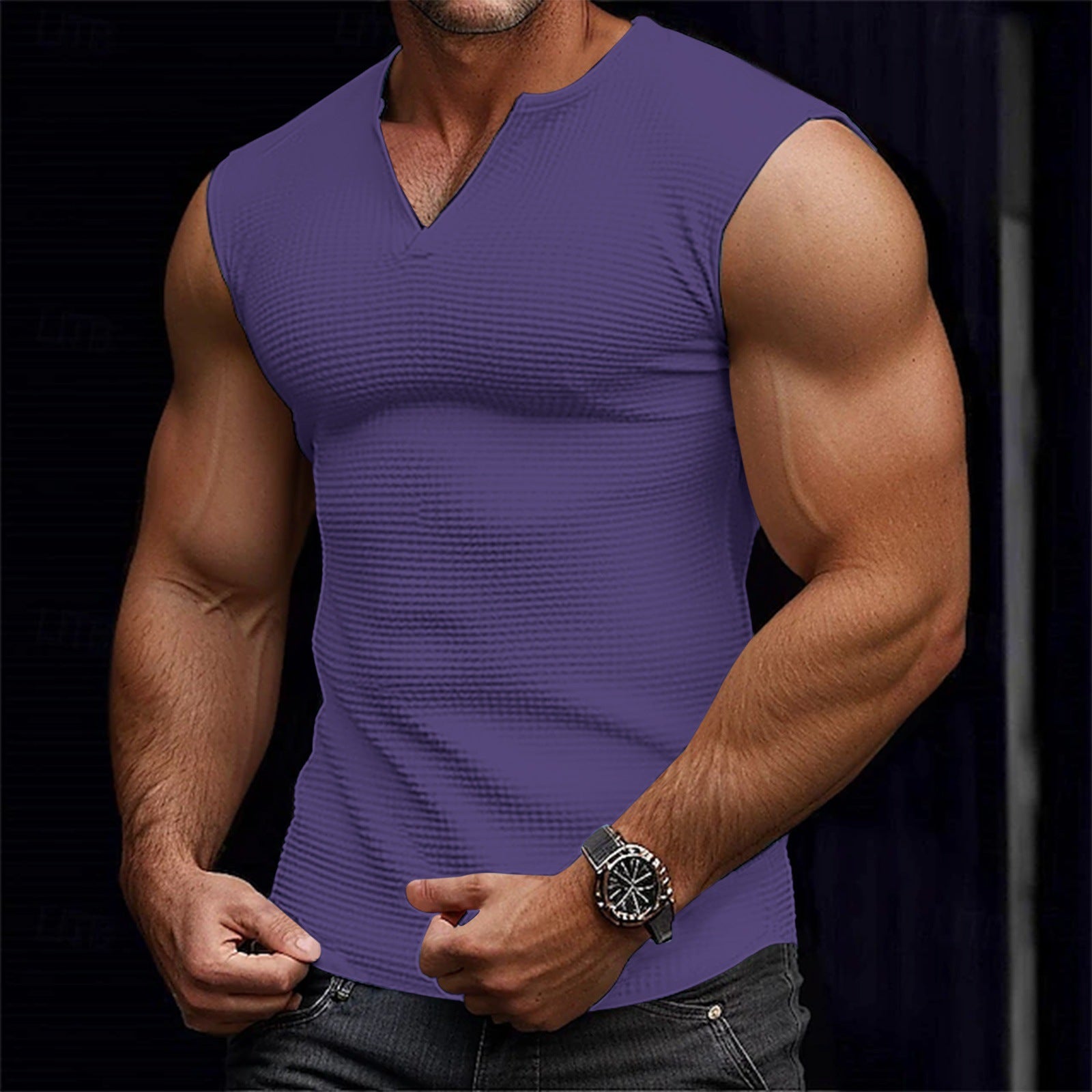 Men's Sporty Casual Coconut Tree Print Tank Top 41