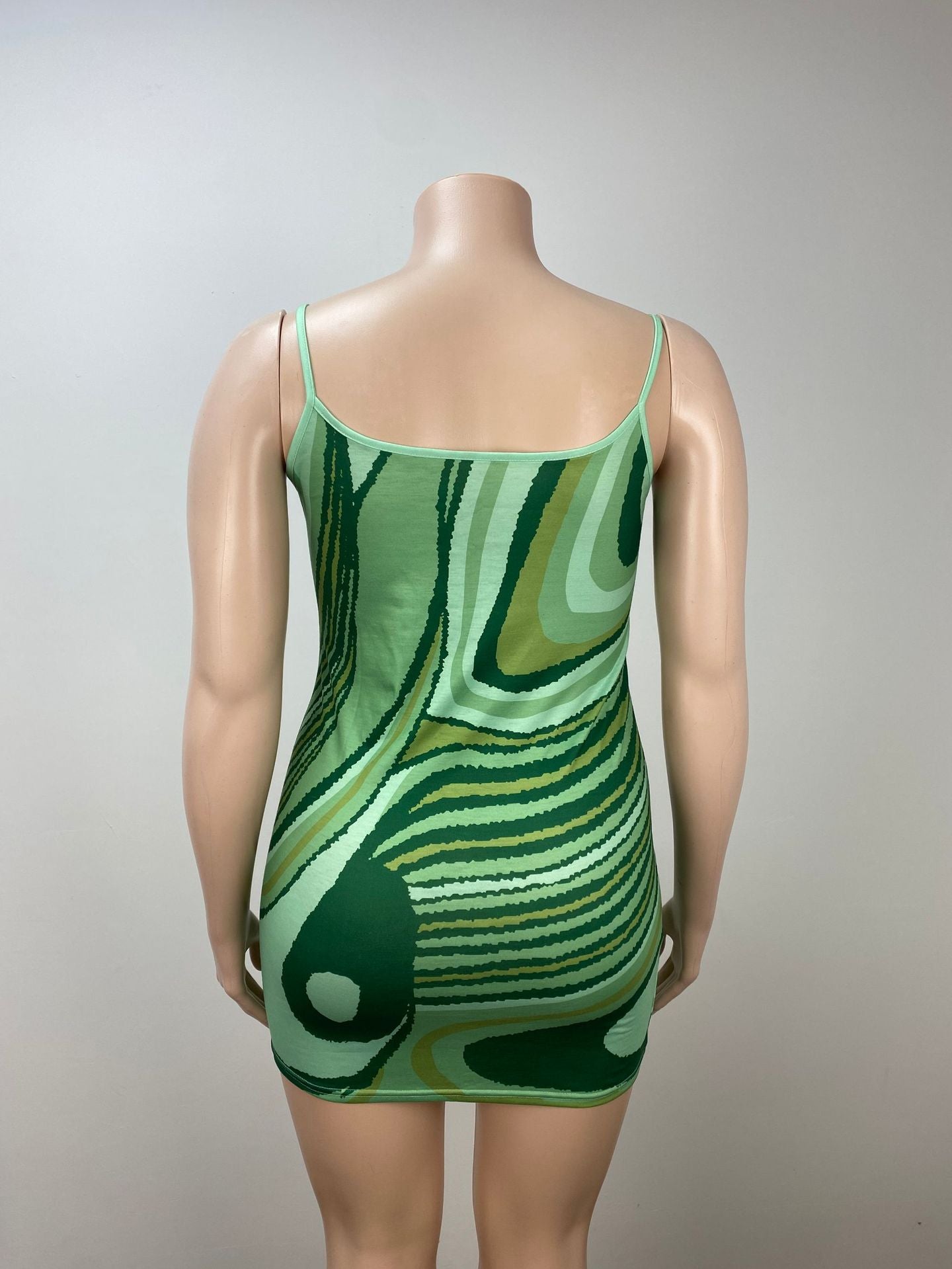 Fashion Printed Plus Size Sexy Strap Slim Bodycon Dress 5