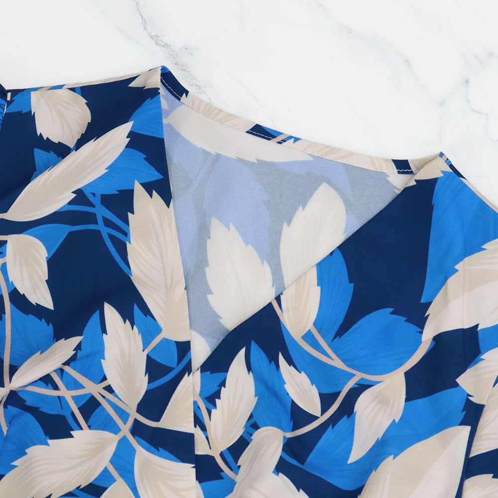 Puff Sleeve Spring Summer Casual Women's High Waist Long Dress 6