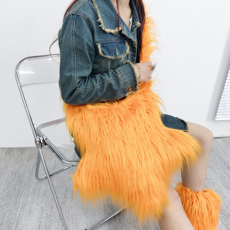 Fashion Girl Furry Messenger Bag 24