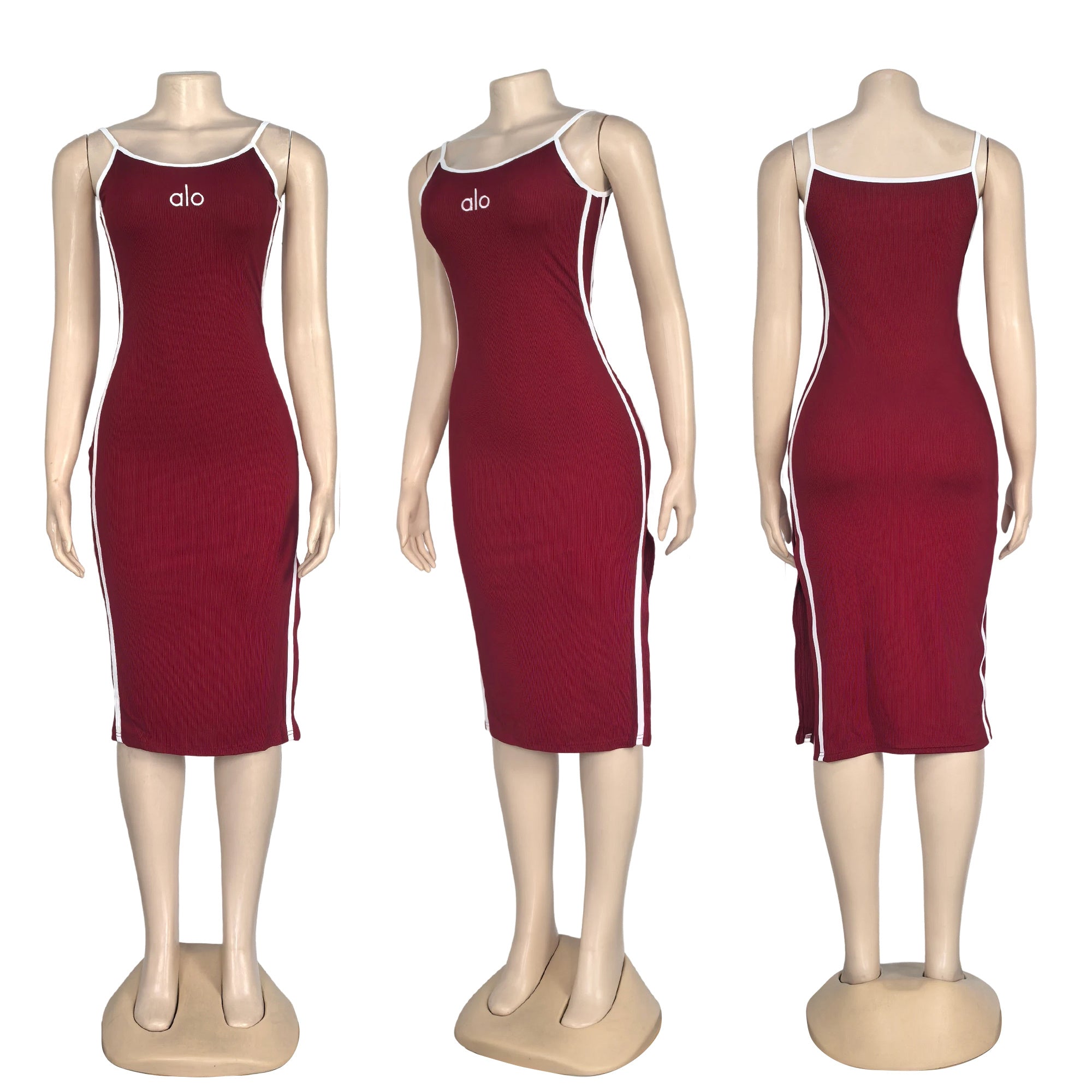 Women Elegant Embroidered Sleeveless Slit Dress 6