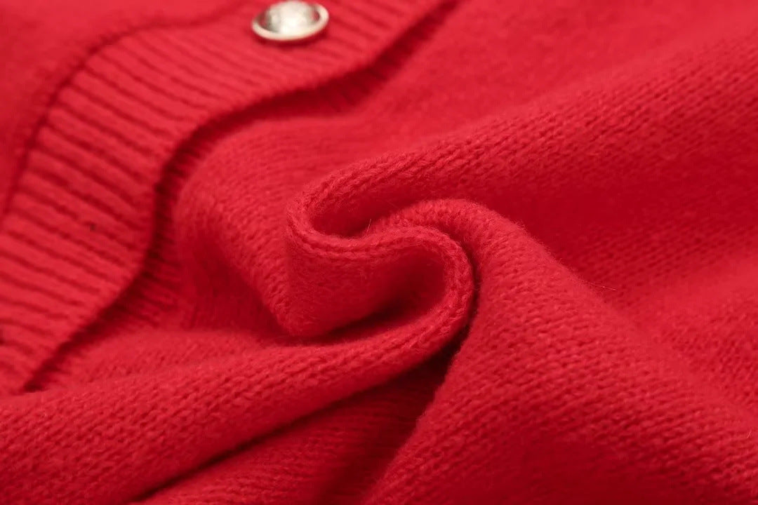 Women's Furry Patchwork Long Sleeve Button Knitting Cardigan 24