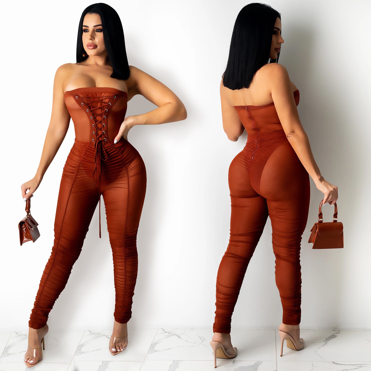 Women Sexy See-Through Jumpsuit