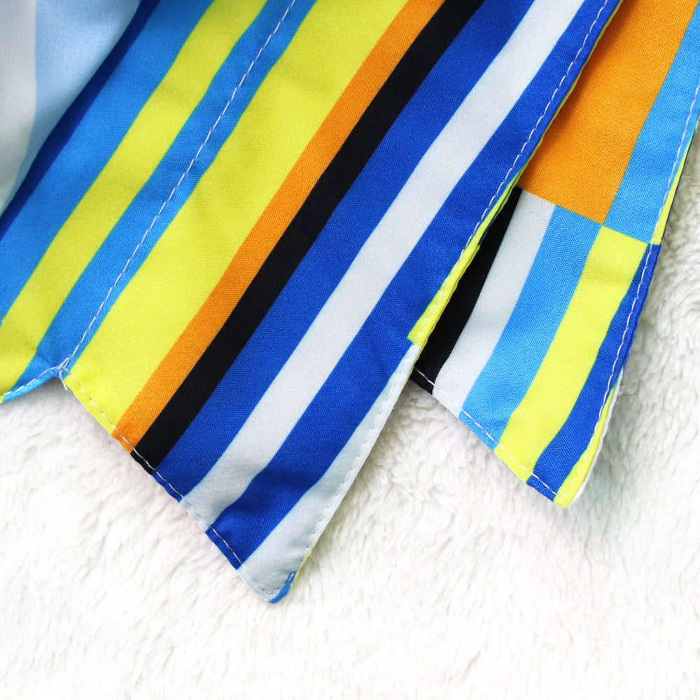 Women Irregular Print Turndown Collar Long Sleeve Maxi Dress 14