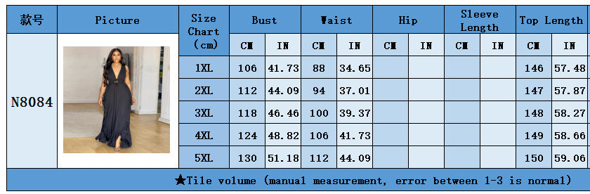 Sexy Chic Ruffle High Waist Hollow Strap Plus Size Dress 11