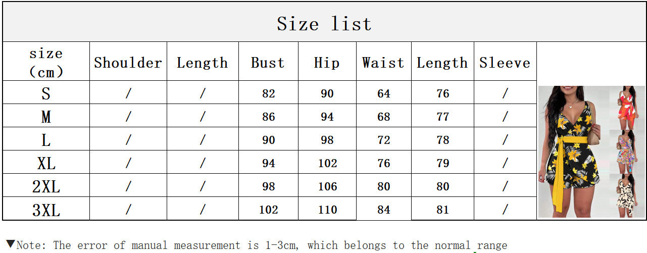 Spring Summer Print Straps Belted Vestshorts Two Piece Set 14