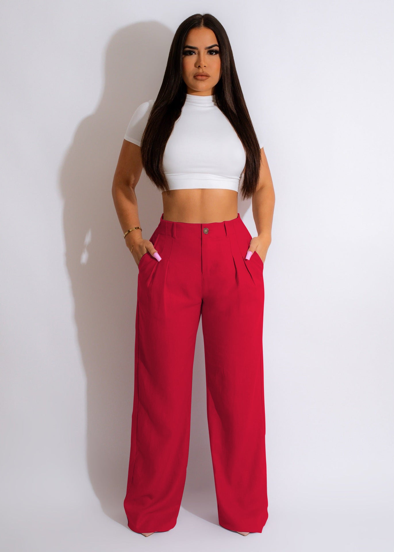 Women's Linen Cotton Casual Pants Breathable Straight Pants Linen Trousers Summer 9