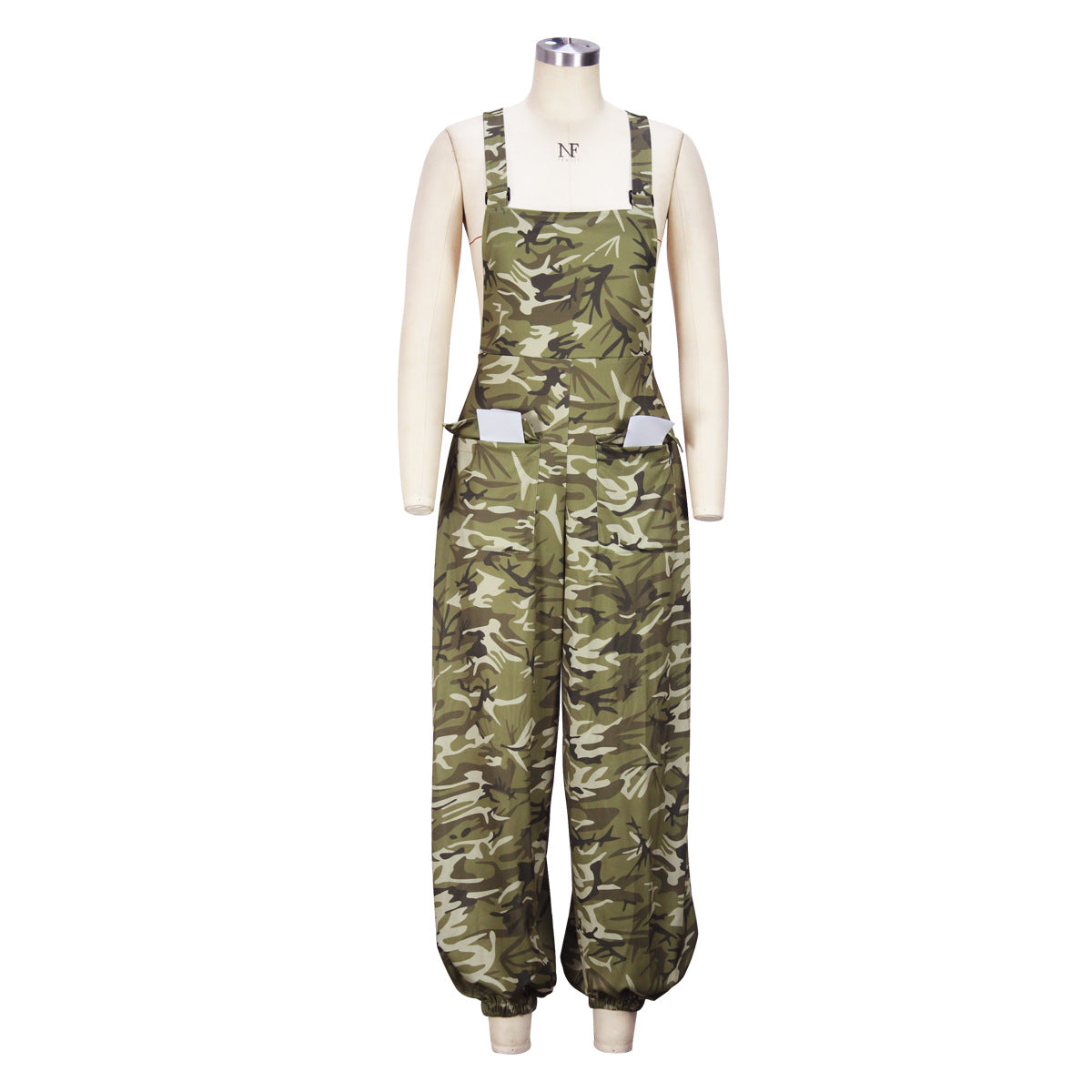 Summer Women's Fashion Suspenders Camouflage Pants Digital Printing Loose Jumpsuit 15