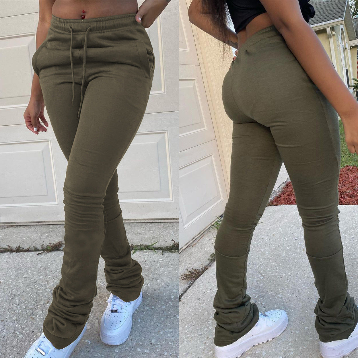 Spring Women's Fashionable Printed Drawstring Pants 9