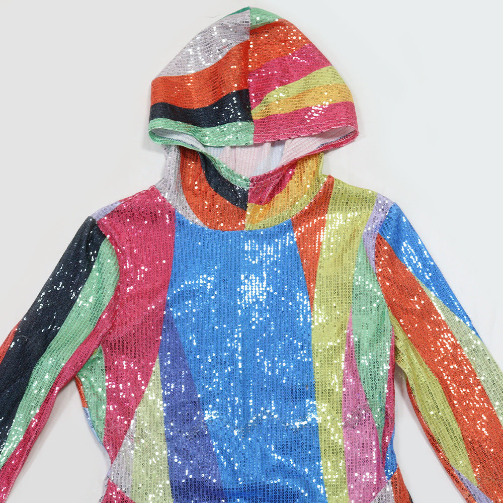 Women Sexy Hooded Slit Dress 8