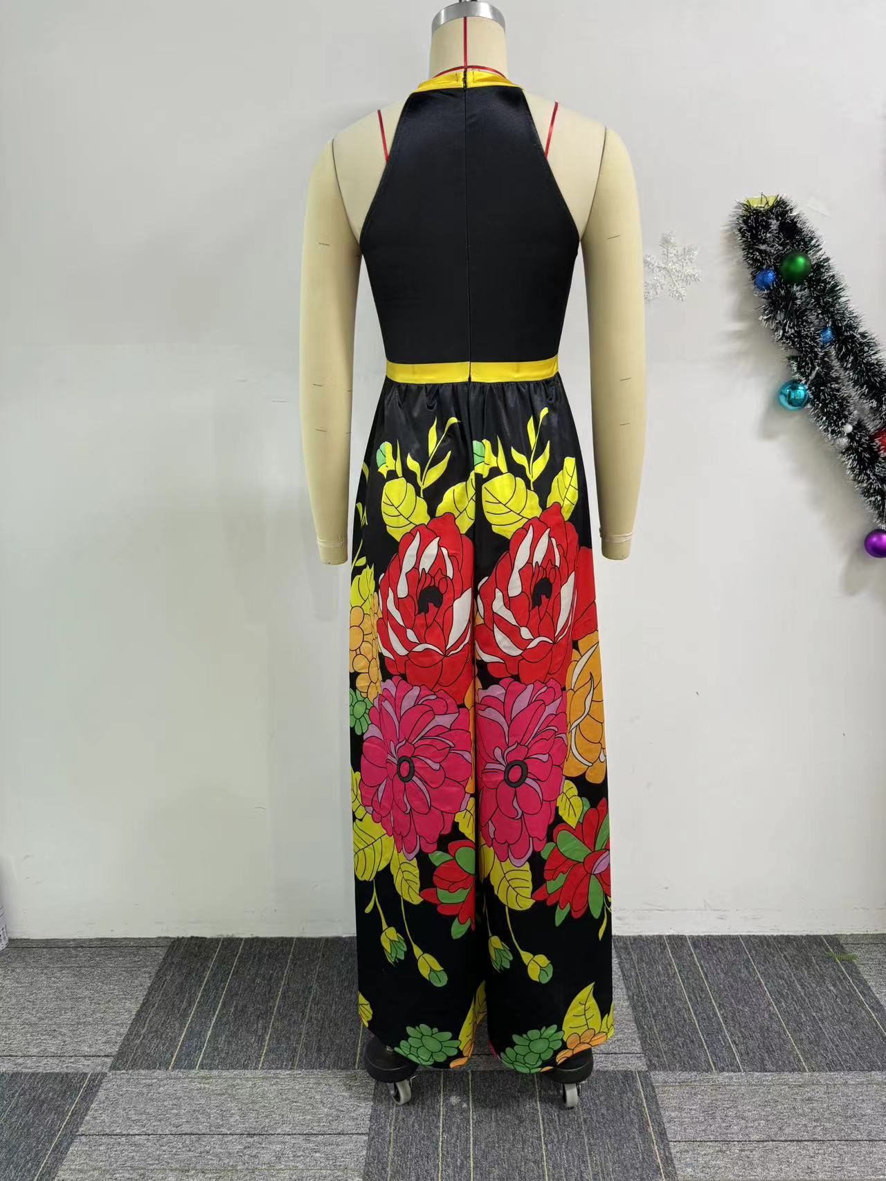 Women Printed Sleeveless Wide Leg Jumpsuit 7