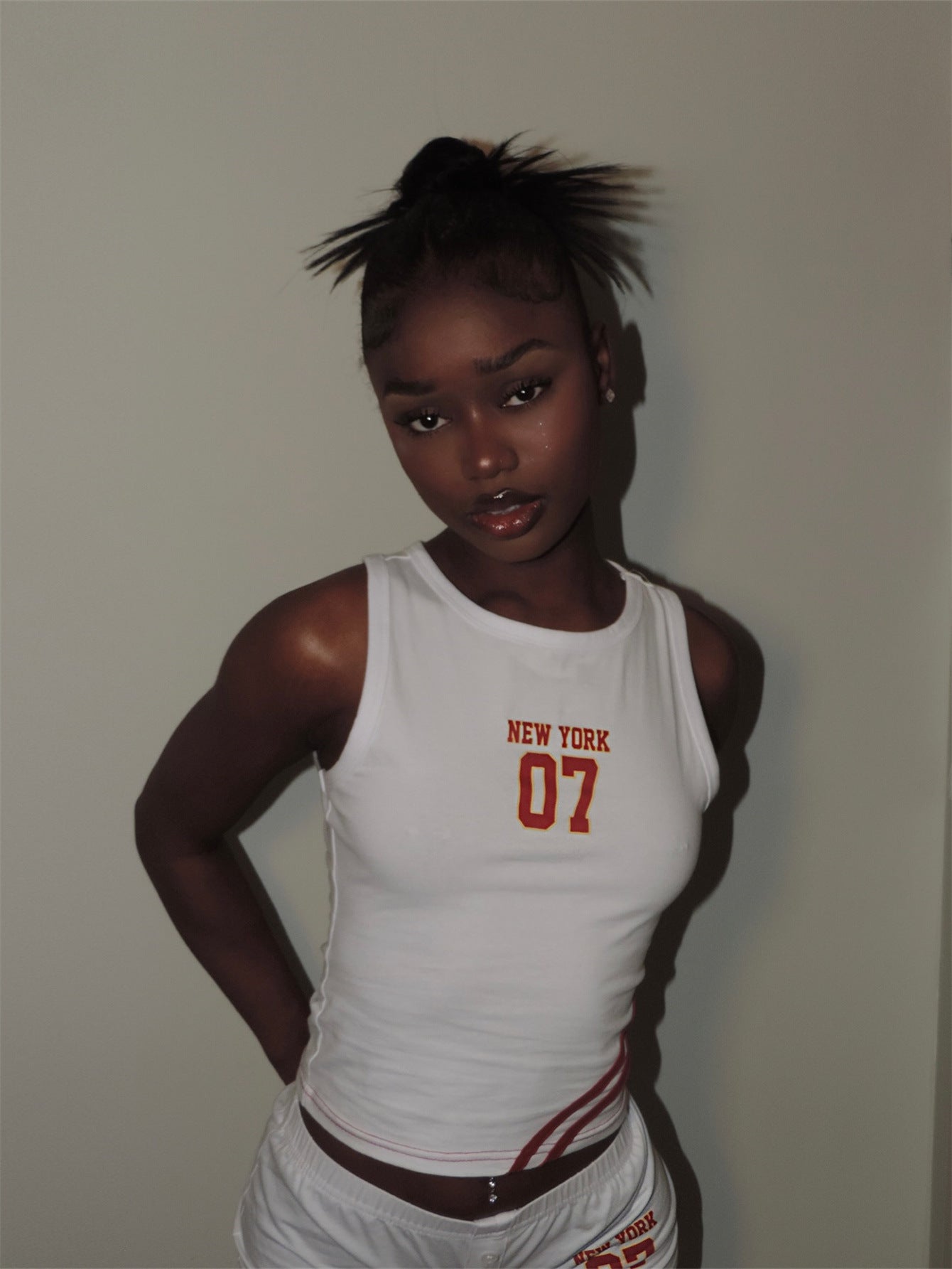 Women Summer Crop Letter Digital Printed Top and Shorts Two-Piece Set 6