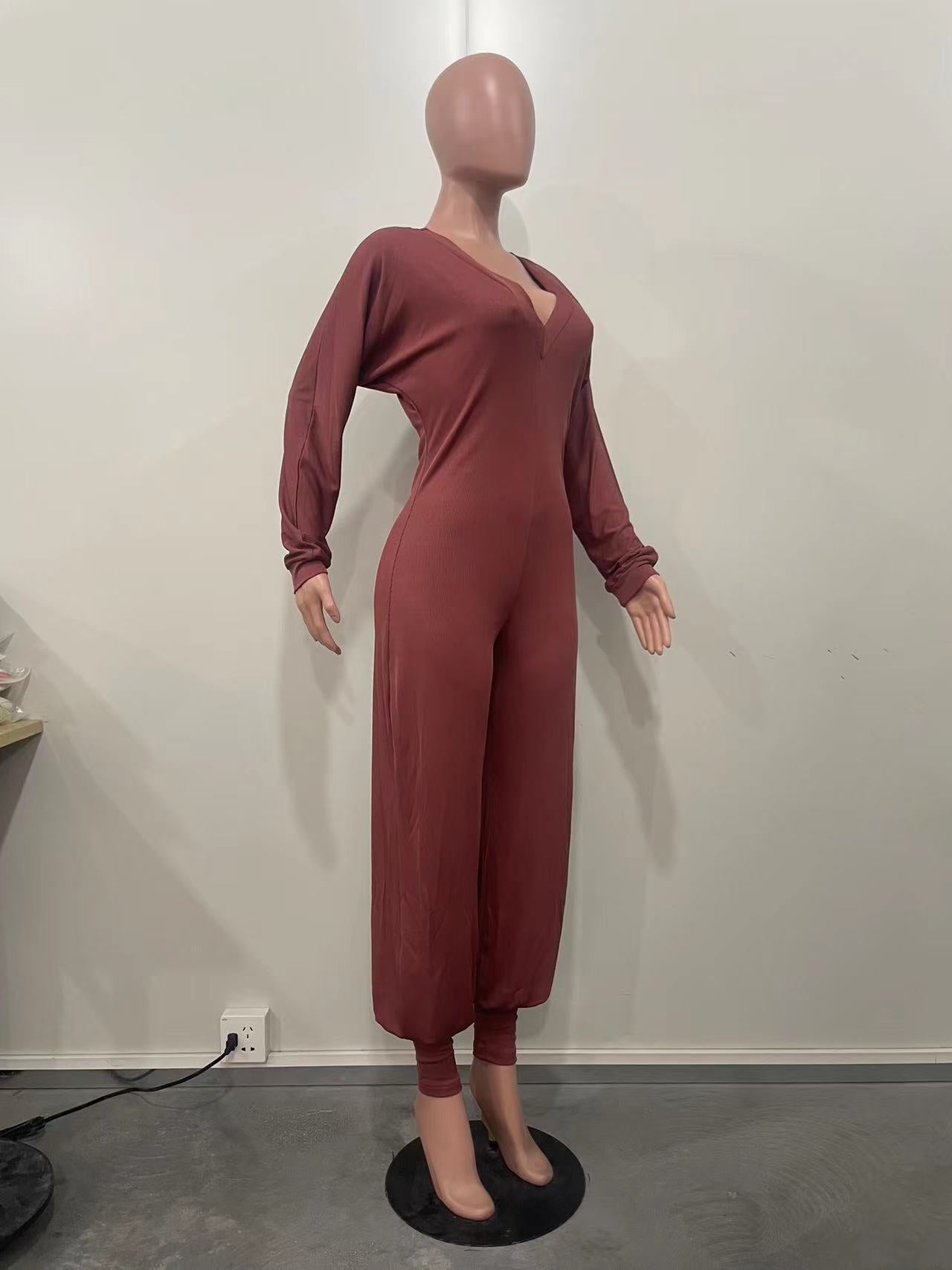 Women Ribbed Solid Patchwork Jumpsuit 17