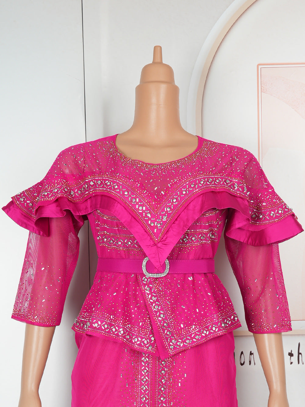 African Women's Clothing Sexy Beaded Dress 13