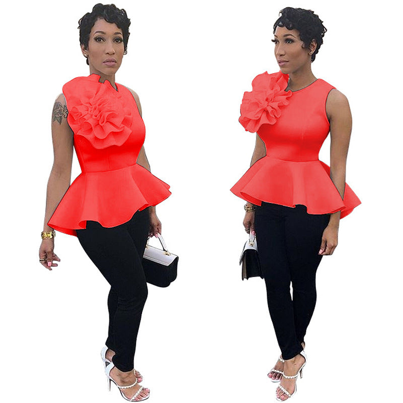 Women's Summer Ruffle Sleeveless Slim Waist Top 9