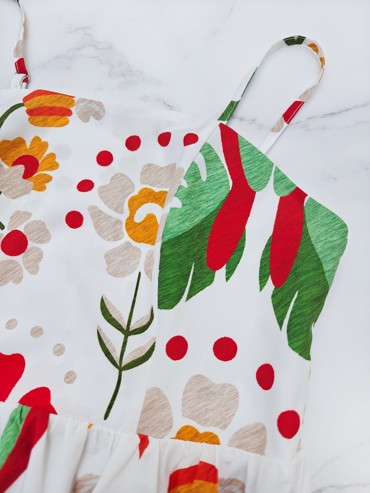 Women Casual Holidays Suspender Print Dress 6