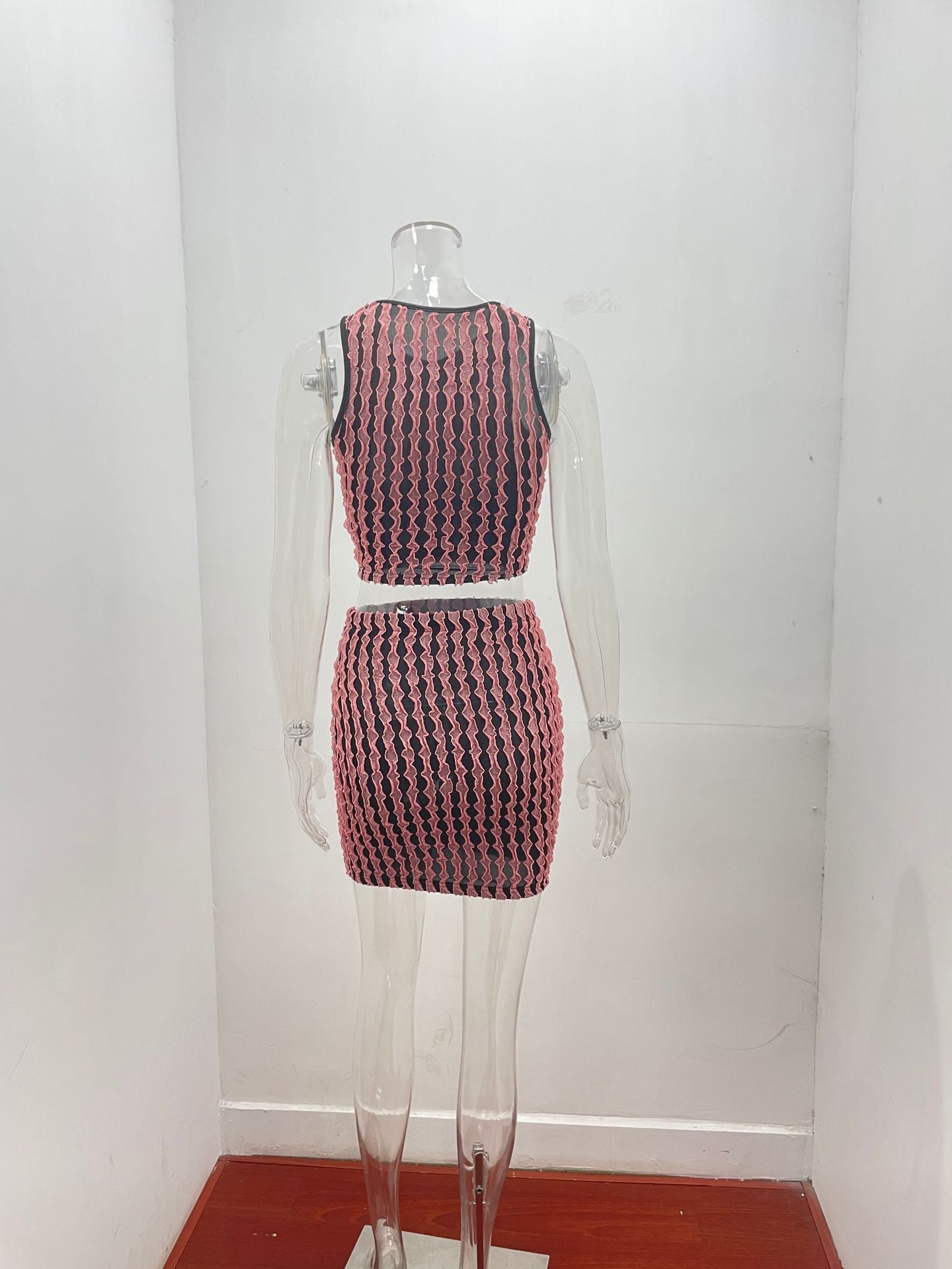 Women summer sexy Round Neck vest and Bodycon Skirt two-piece set 25