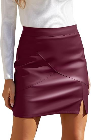 High Waist Tight Fitting Mini Short Leather Skirt 5