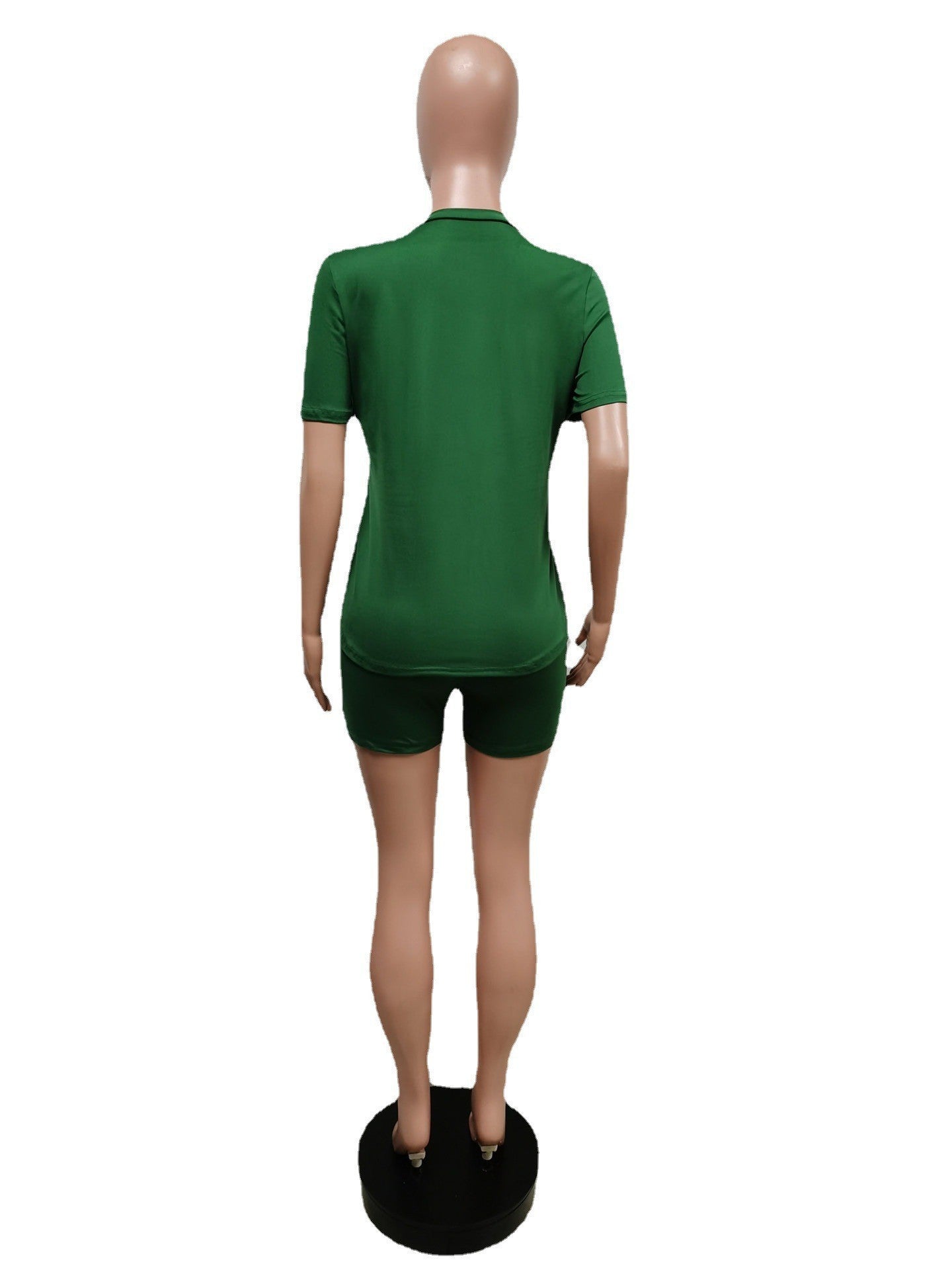 Women Summer Casual Short Sleeve Top + Shorts Sports Two-piece Set 12