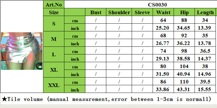 Women Sexy Shiny Slit Skirt 6