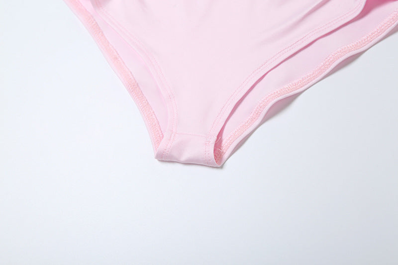 Women Summer Heart Print Hole Strapless Sexy Solid Top and Shorts Two-Piece Set 20