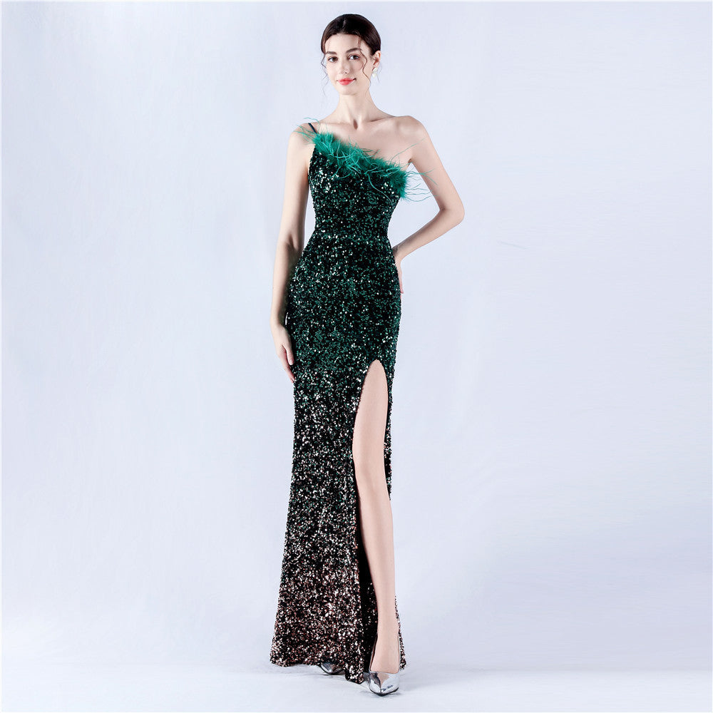 Plus Size Women Sequin Formal Party Maxi Evening Dress 5