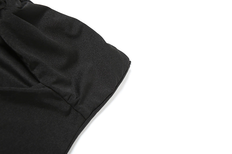 Women's Spring Summer Style Solid Color Sexy Low Back Strapless Hollow Slim Long Dress 13