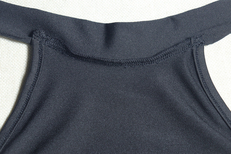 Women Solid sleeveless high collar Casual Bodycon dress 17