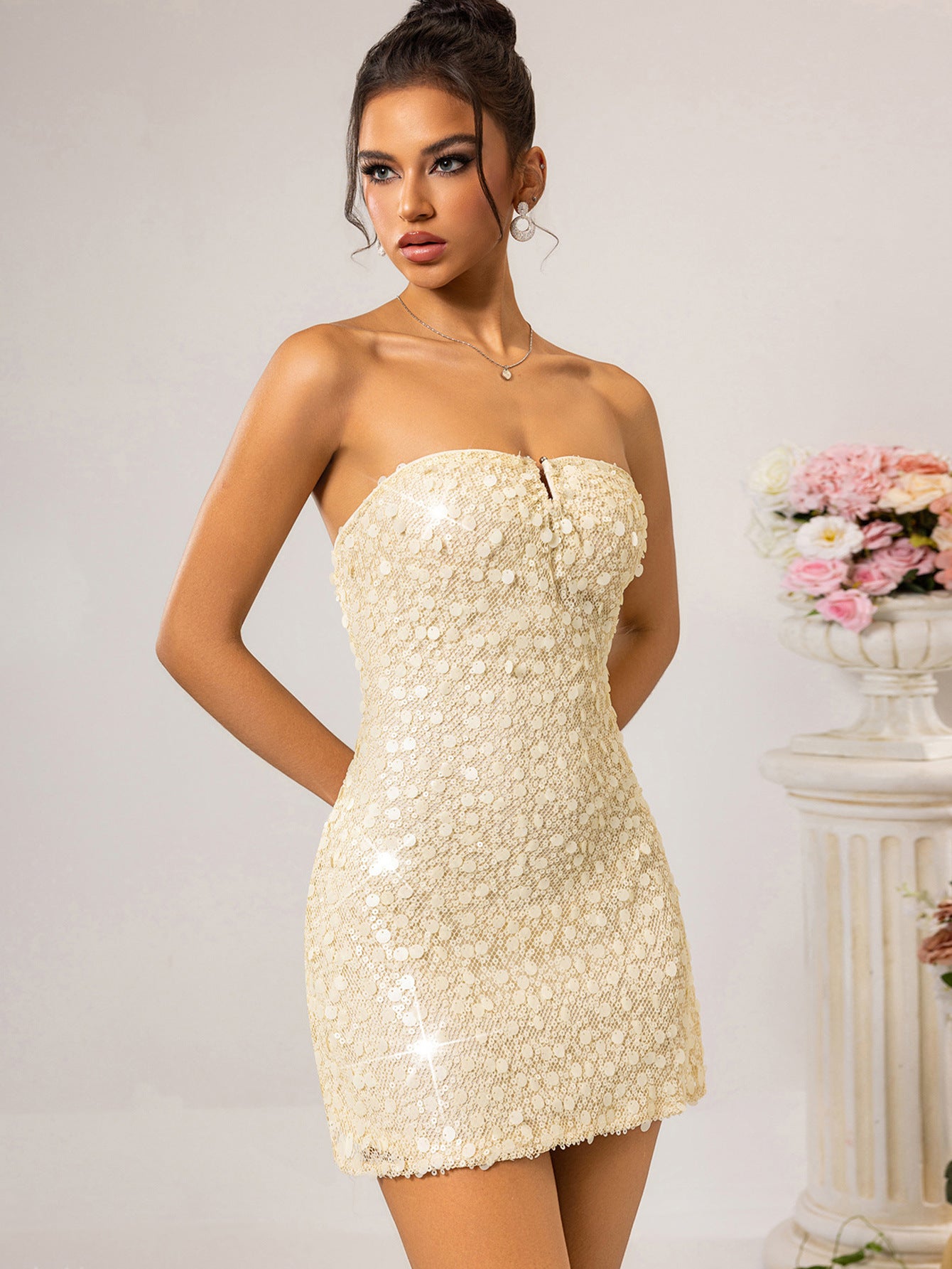 Sexy Low-Back Sequin Short Women's Party Dress 4