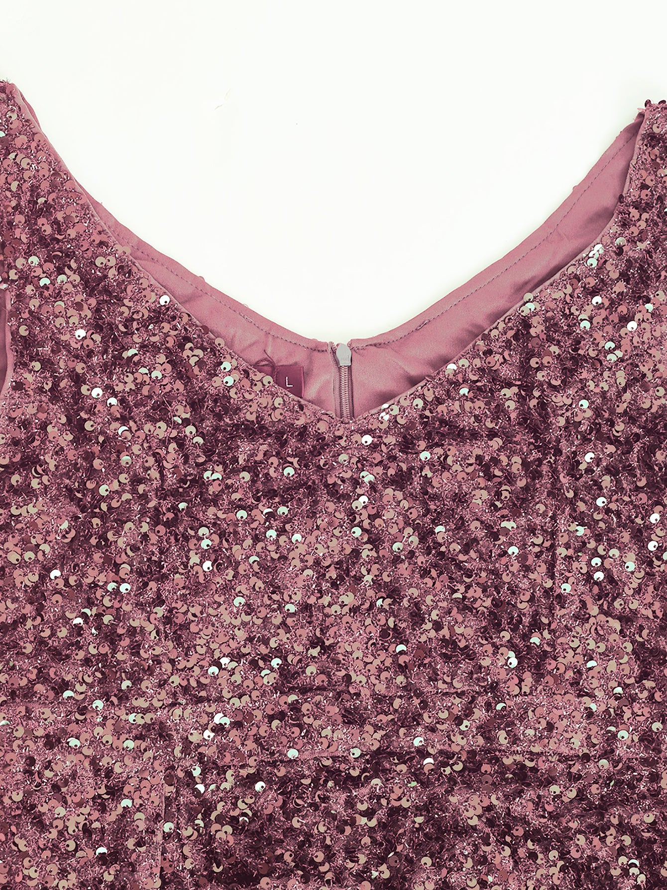 Plus Size Women's Sequin Sleeveless Slit Party Dress Solid Color Chic Long Evening Gown 22