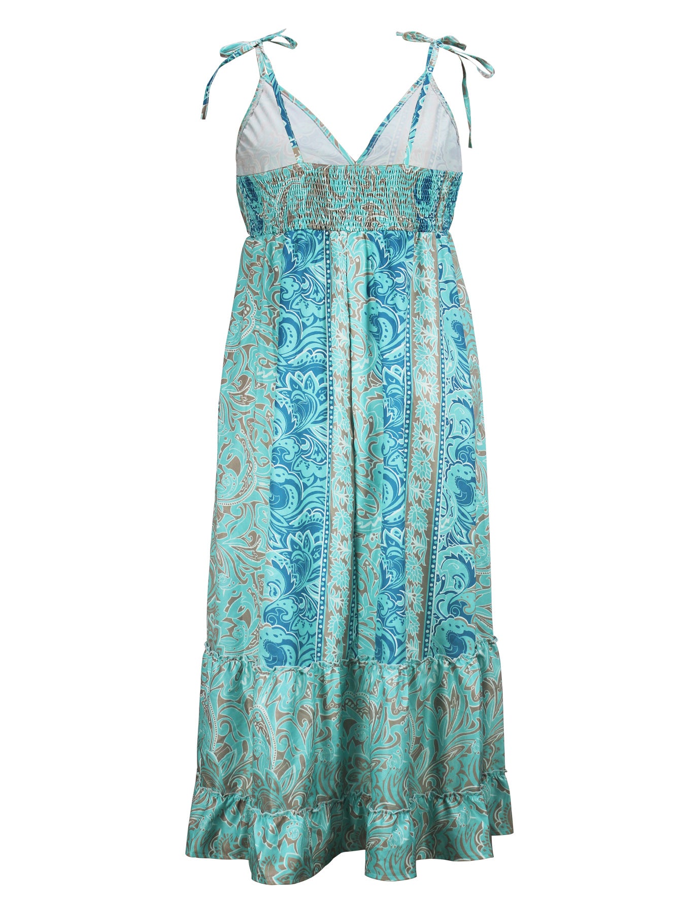 Women's Summer Fashion Elegant V-Neck Strap Plus Size Long Dress 8