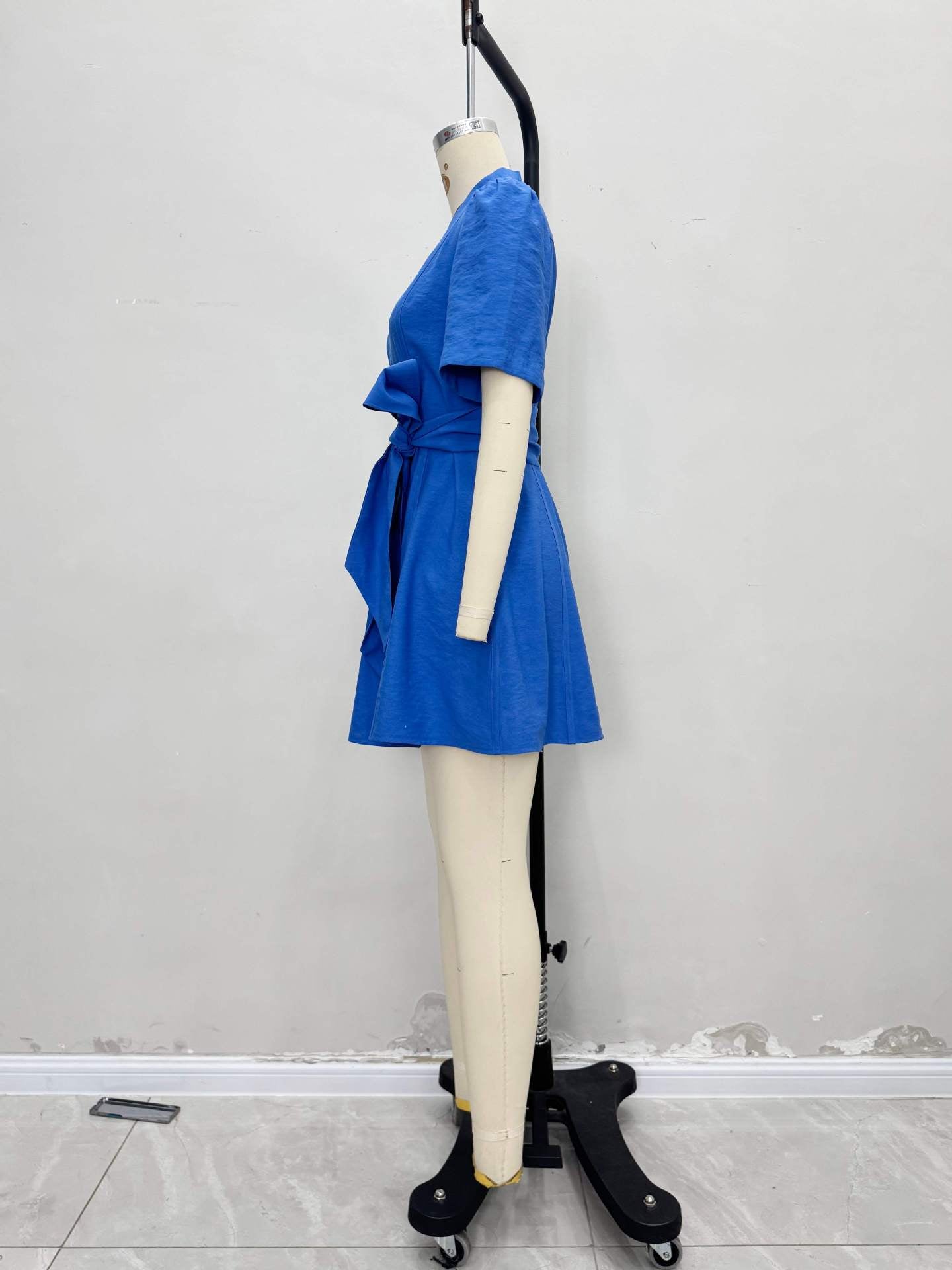 Blue V-Neck A-Line Mini Dress 5