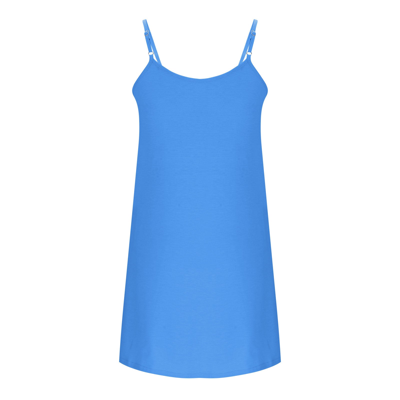 Women's Spring & Summer U-Neck Solid Color Pocket Strap Casual Dress 14