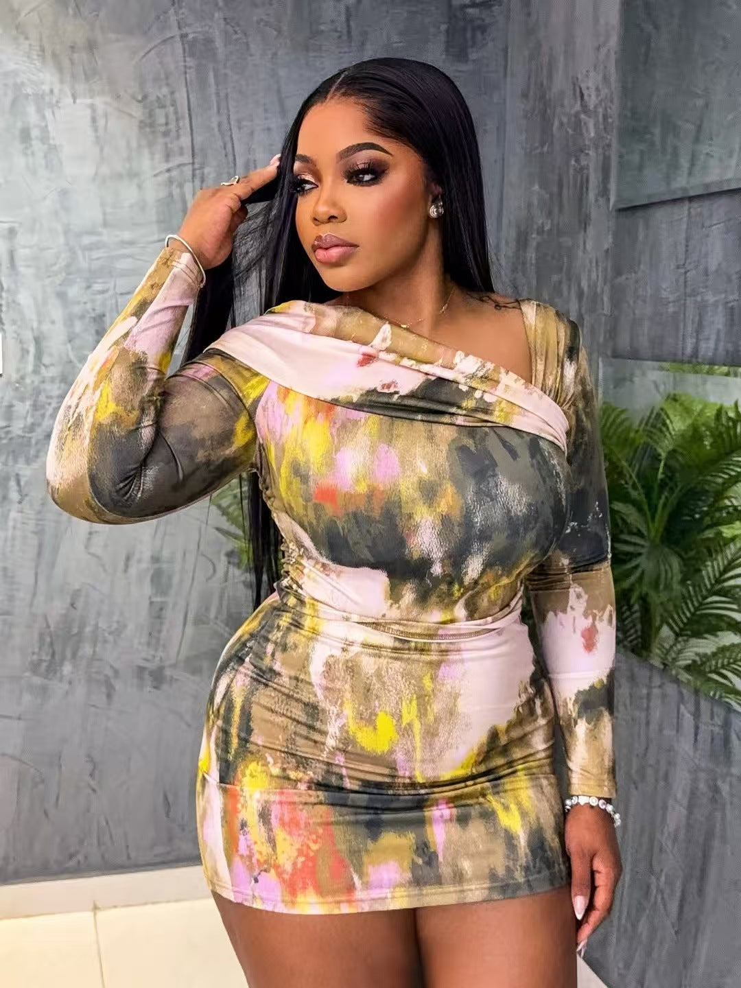 Women Long-Sleeved Sexy Dress