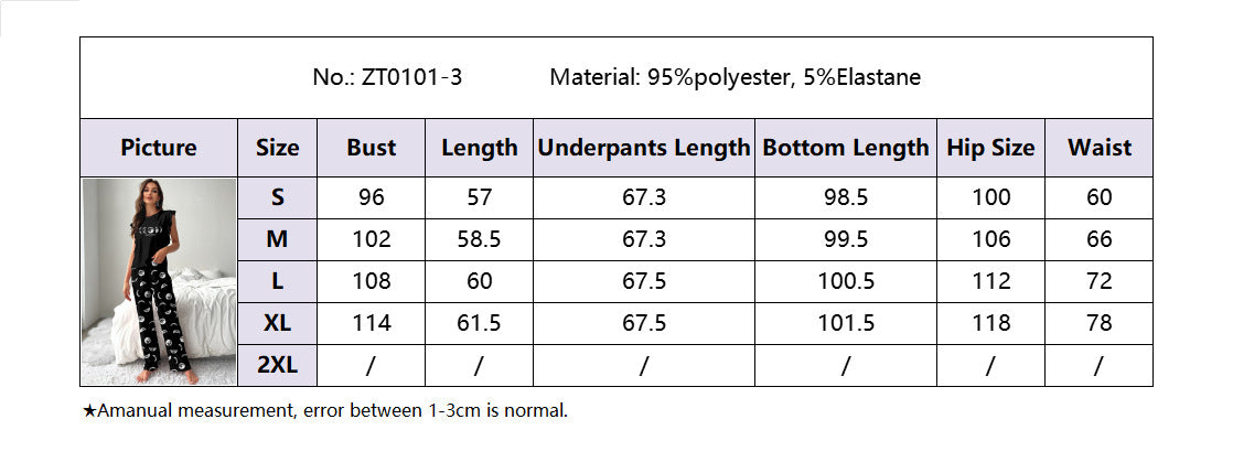 Flying Sleeve T-Shirt Trousers Women's Home Clothes  Summer Pajamas 11