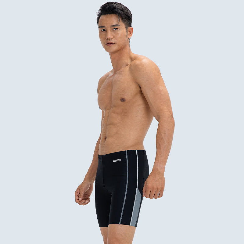 Swim Trunks Professional Training Men's Knee-Length Shorts Swimming Equipment Adult Square Leg Quick Dry Swim Pants 5
