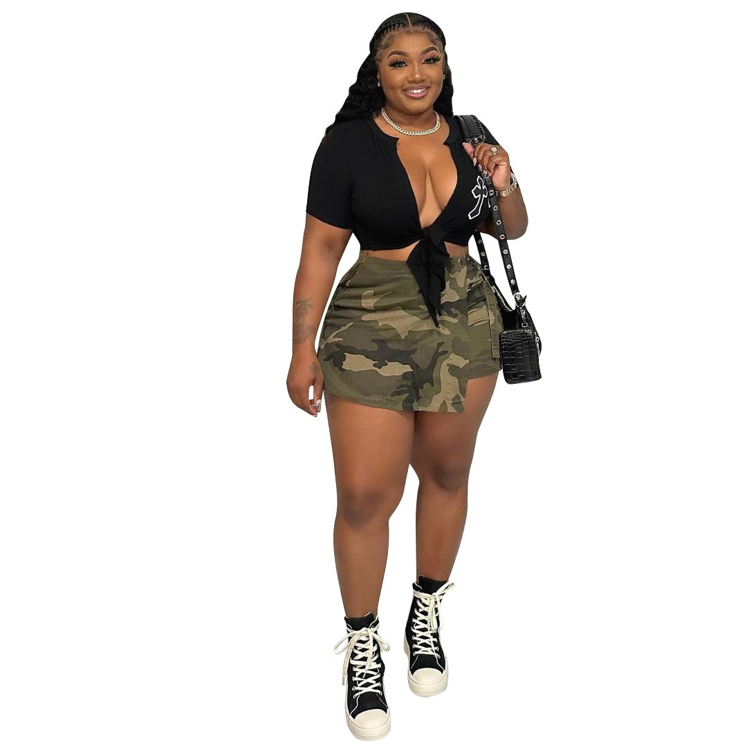 Summer Women's Casual Camo Pocket Shorts