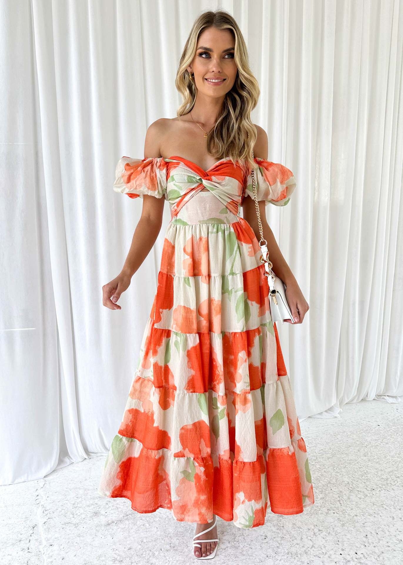 Women Printed Puff Sleeve Dress 13