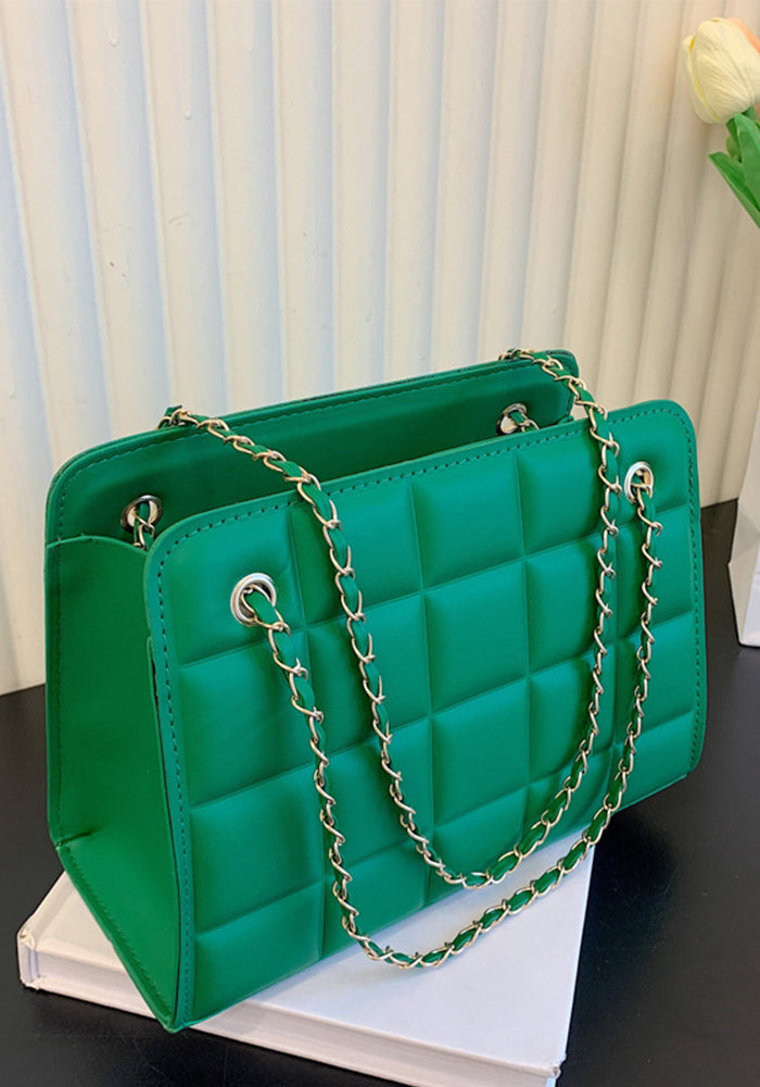 Women Retro Chain Solid Shoulder Bag