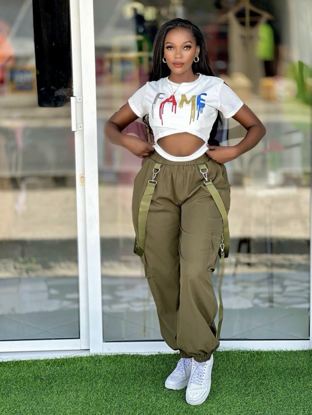 Plus Size African Women Top and trousers Two Piece Set 8