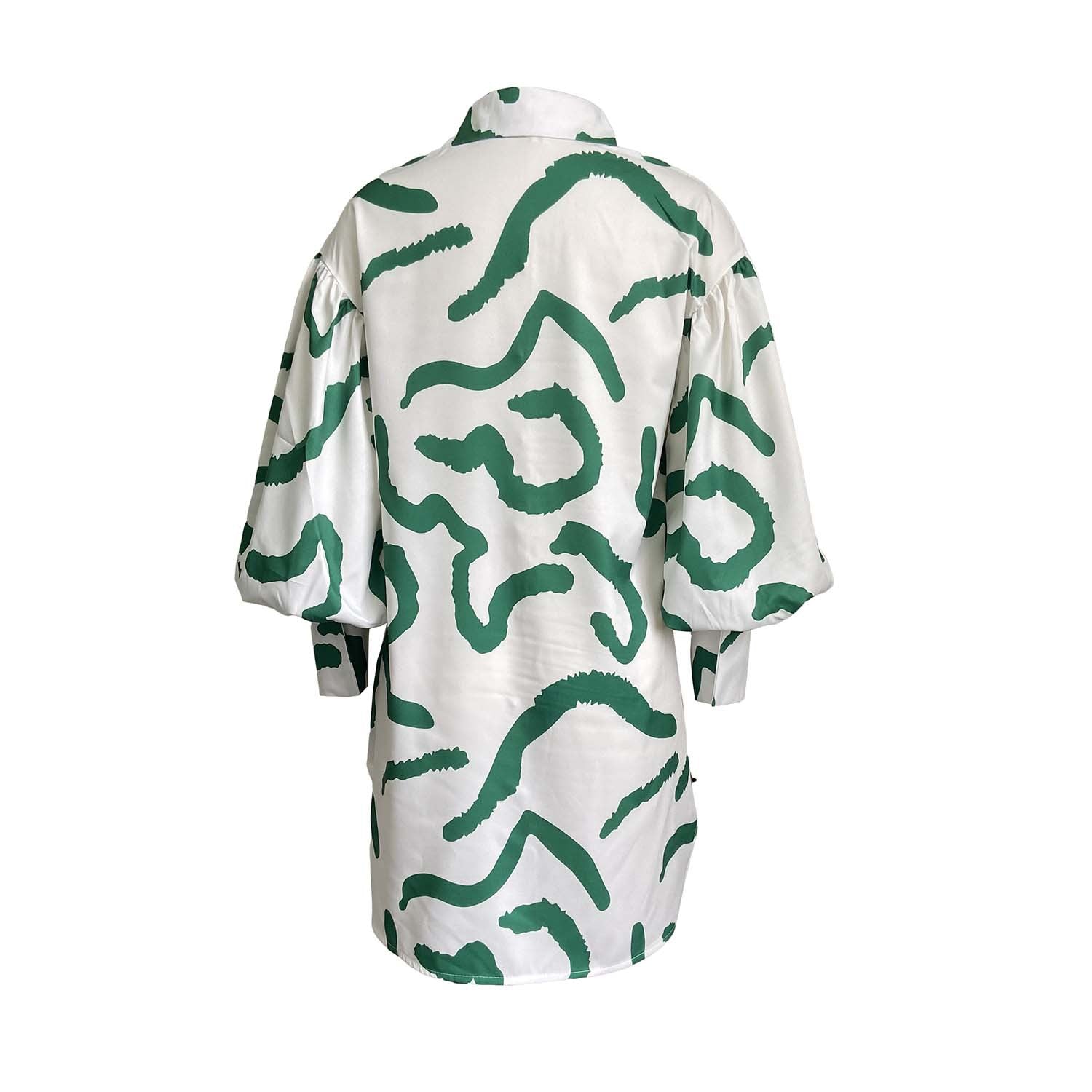 Women's Chic Loose Printed Fashion Shirt Dress 18