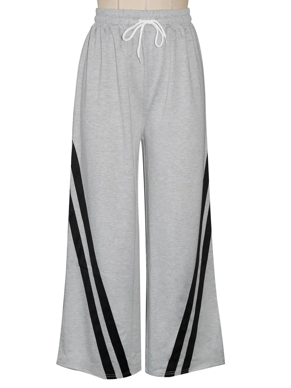 Women Casual side stripe wide leg pants 5