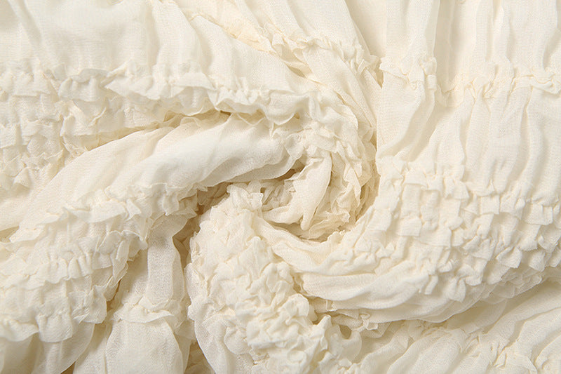 Spring Halter Neck Low Back Vest Pleated Chiffon Sexy Long Skirt Two Piece Set 23