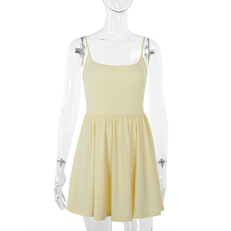 Women Casual Suspender Backless Dress 8