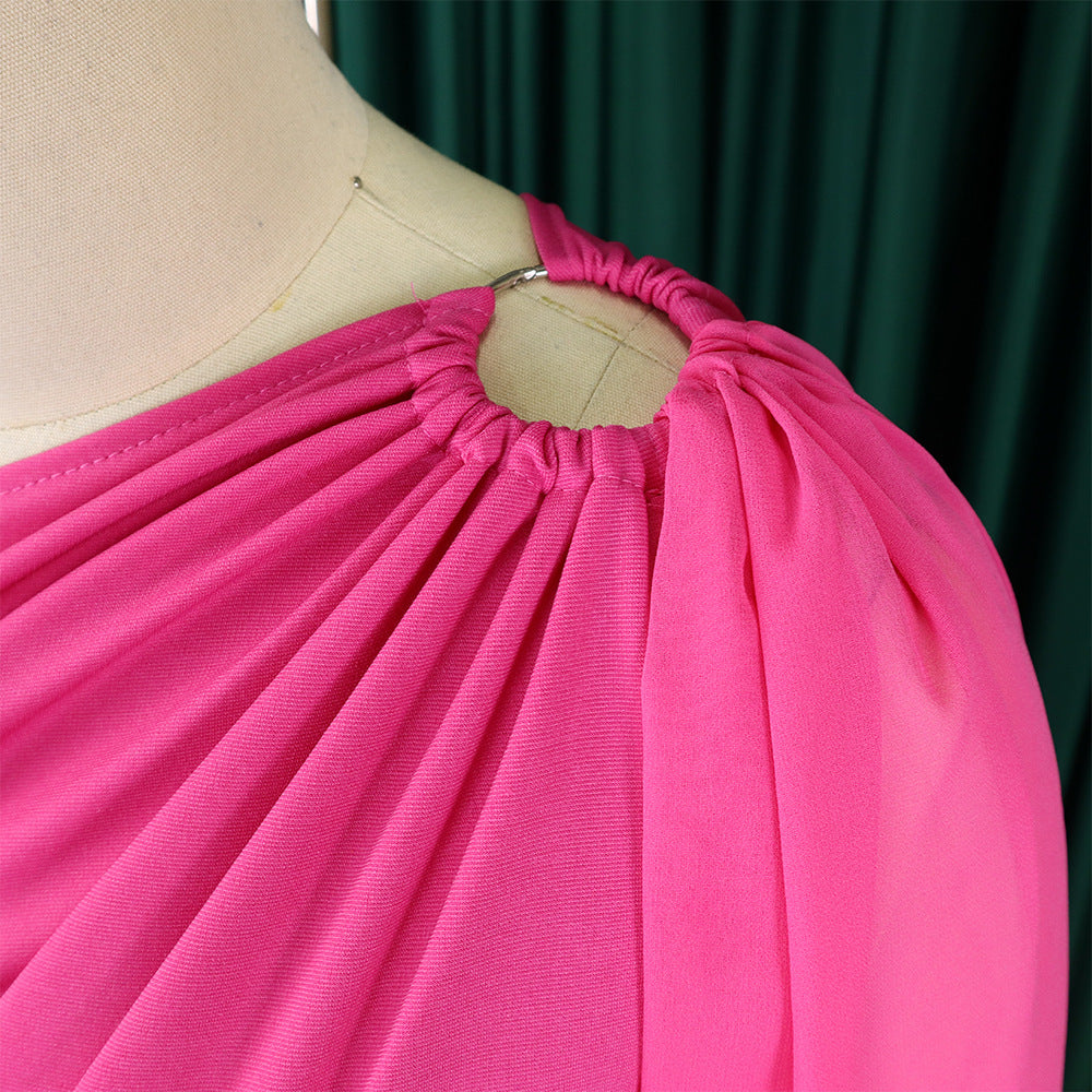 African Women's Solid Color Sexy One Shoulder Formal Party Fashion Jumpsuit 36